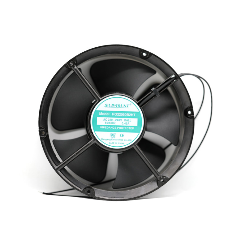 Black 640CFM 68W DC Axial Cooling Fan , 48 Volt DC Cooling Fan Brushless